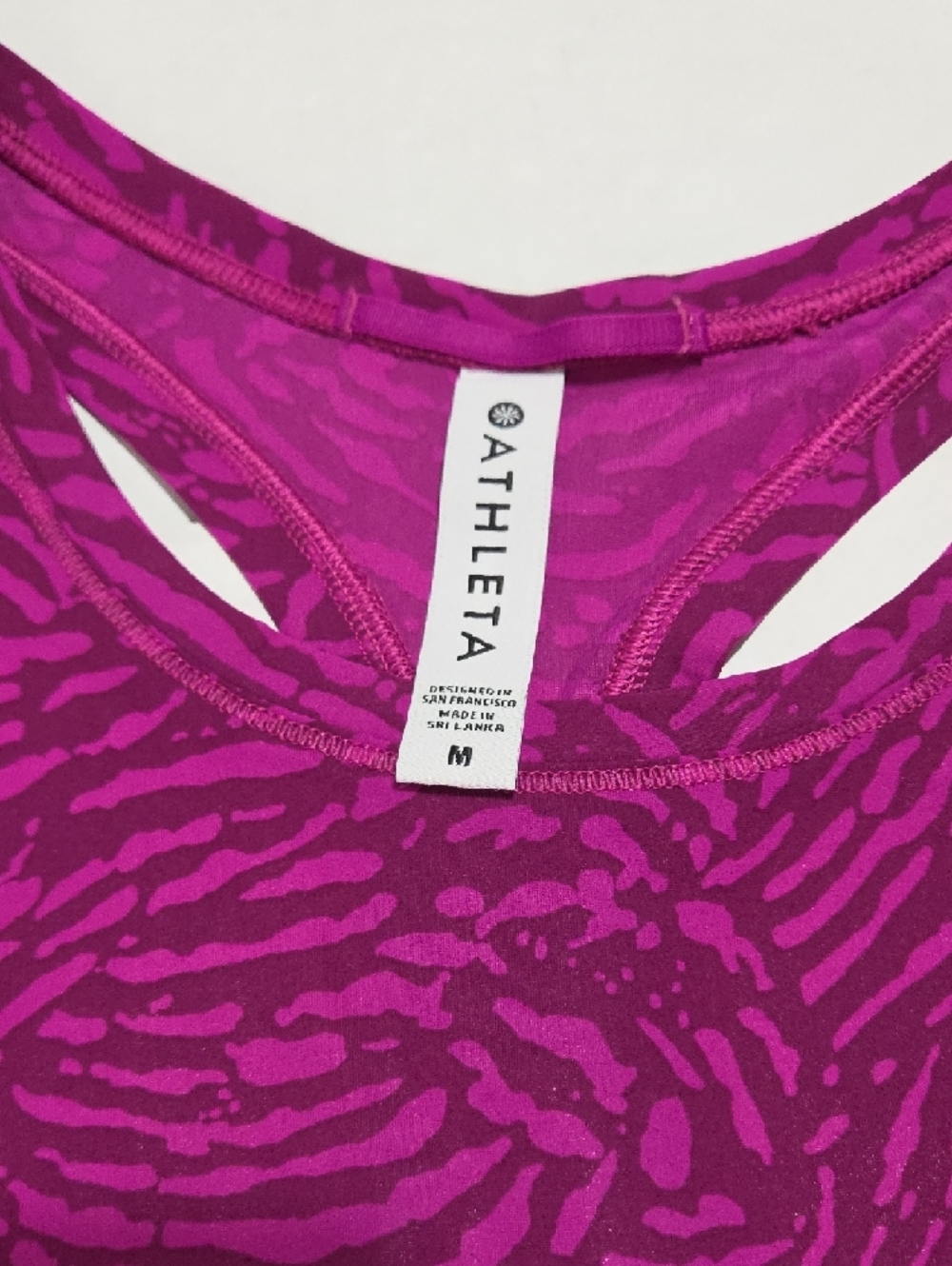 Athleta Magenta Print High-Neck Racerback Tank - Picture 2 of 6